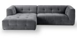 Sofa Astaro in grau Webstoff Ecksofa 5-Sitzer 292 x 161 cm