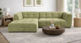 Sofa Astaro in gr�n Webstoff Ecksofa 5-Sitzer 292 x 161 cm