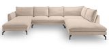 Sofa Palma in beige Cord Ecksofa U-Form 202 x 361 cm