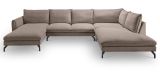 Sofa Palma in braun-beige Cord Ecksofa U-Form 202 x 361 cm