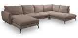 Sofa Palma in braun-beige Cord Ecksofa U-Form 202 x 361 cm
