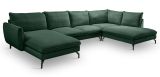 Sofa Palma in gr�n Cord Ecksofa U-Form 202 x 361 cm