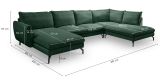 Sofa Palma in gr�n Cord Ecksofa U-Form 202 x 361 cm