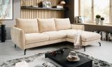 Sofa Palma in beige Webstoff Ecksofa 5-Sitzer 259 x 167 cm