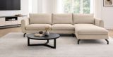 Sofa Palma in beige Webstoff Ecksofa 5-Sitzer 259 x 167 cm