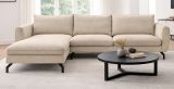 Sofa Palma in beige Webstoff Ecksofa 5-Sitzer 259 x 167 cm