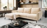 Sofa Palma in beige Webstoff Ecksofa 5-Sitzer 259 x 167 cm
