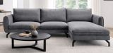 Sofa Palma in grau Webstoff Ecksofa 5-Sitzer 259 x 167 cm