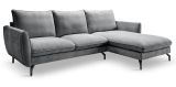Sofa Palma in grau Webstoff Ecksofa 5-Sitzer 259 x 167 cm