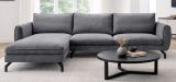 Sofa Palma in grau Webstoff Ecksofa 5-Sitzer 259 x 167 cm