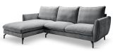 Sofa Palma in grau Webstoff Ecksofa 5-Sitzer 259 x 167 cm