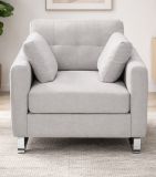 Sessel Alanto in hellgrau Flachgewebe Clubsessel 93 x 94 cm