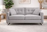 Sofa Alanto in hellgrau Flachgewebe 2-Sitzer 175 cm