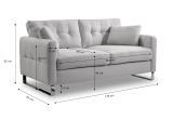 Sofa Alanto in hellgrau Flachgewebe 2-Sitzer 175 cm