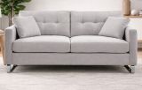 Sofa Alanto in hellgrau Flachgewebe 2,5-Sitzer 203 cm