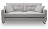 Sofa Alanto in hellgrau Flachgewebe 2,5-Sitzer 203 cm
