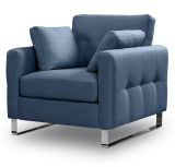 Sessel Alanto in blau Flachgewebe Clubsessel 93 x 94 cm