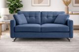 Sofa Alanto in blau Flachgewebe 2-Sitzer 175 cm