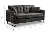 Sofa Alanto in grau Flachgewebe 2-Sitzer 175 cm