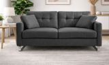 Sofa Alanto in grau Flachgewebe 2,5-Sitzer 203 cm