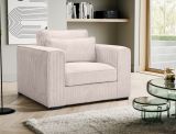 Sessel Canedo in grau-beige Cord Loungesessel 120 cm