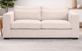 Sofa Canedo in grau-beige Cord Couch 3-Sitzer 241 cm