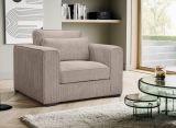 Sessel Canedo in beige-braun Cord Loungesessel 120 cm