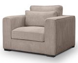 Sessel Canedo in beige-braun Cord Loungesessel 120 cm