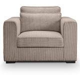 Sessel Canedo in beige-braun Cord Loungesessel 120 cm