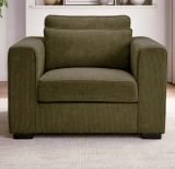 Sessel Canedo in khaki Cord Loungesessel 120 cm