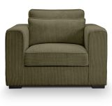 Sessel Canedo in khaki Cord Loungesessel 120 cm