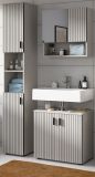 Badezimmer Hochschrank Livia in Kaschmir Badschrank 30 x 192 cm