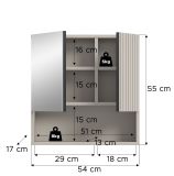 Badezimmer Spiegelschrank Livia in Kaschmir Badschrank mit Spiegel 54 cm