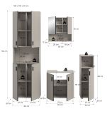 Badm�bel Set 4-teilig Livia in Kaschmir Badkombination 180 x 192 cm