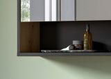 Badezimmer Spiegelschrank Scana in Artisan Eiche und schwarz Badschrank 3-t�rig 80 cm, Soft-Close