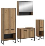 Badm�bel Set 4-teilig Scana in Artisan Eiche Badkombination 199 x 192 cm, Soft-Close