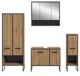 Badm�bel Set 4-teilig Scana in Artisan Eiche Badkombination 199 x 192 cm, Soft-Close