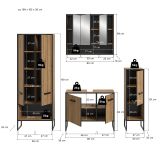 Badm�bel Set 4-teilig Scana in Artisan Eiche Badkombination 199 x 192 cm, Soft-Close