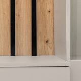 Wohnwand Pearl in Kaschmir und Artisan Eiche Schrankwand 220 cm inklusive LED Beleuchtung, Push-to-Open