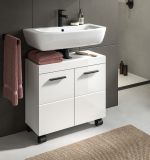 Waschbeckenunterschrank Talerno in wei� Hochglanz Badezimmer Unterschrank 60 x 58 cm