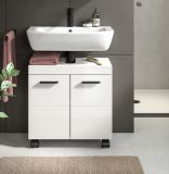 Waschbeckenunterschrank Talerno in wei� Hochglanz Badezimmer Unterschrank 60 x 58 cm