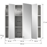 Badezimmer Spiegelschrank Talerno in wei� 3-t�rig 82 x 77