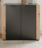 Kommode Kampen in grau und Artisan Eiche 89 x 85 cm