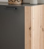 Kommode Kampen in grau und Artisan Eiche 89 x 85 cm