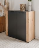 Kommode Kampen in grau und Artisan Eiche 89 x 85 cm