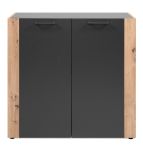 Kommode Kampen in grau und Artisan Eiche 89 x 85 cm