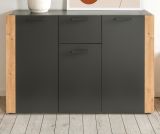 Sideboard Kampen in grau und Artisan Eiche 126 x 85 cm