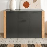 Sideboard Kampen in grau und Artisan Eiche 126 x 85 cm