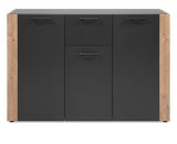 Sideboard Kampen in grau und Artisan Eiche 126 x 85 cm