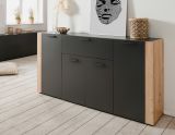 Sideboard Kampen in grau und Artisan Eiche 162 x 85 cm